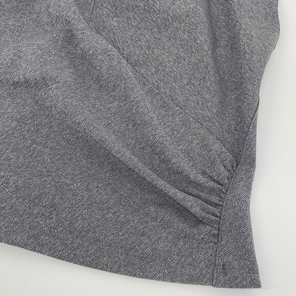 Athleta Bayview Tee Shirt Gray Short Sleeve Faux Wrap Workout Top Women’s Large - Picture 3 of 7